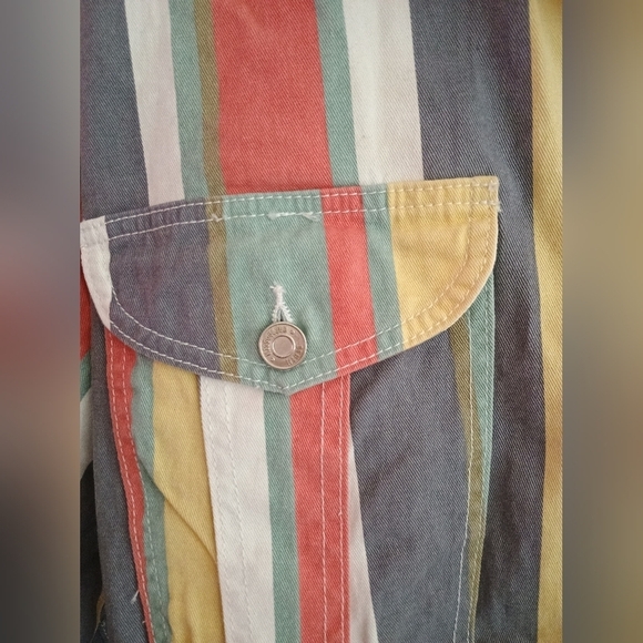 Multi colored Stripped Cropped Jean Jacket from Missguided - Picture 6 of 8